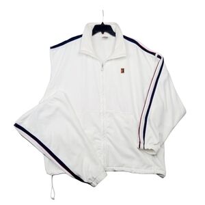 Vtg Nike Challenge Court 90s Tennis Jacket XXL Removable Sleeves Lined In Terry